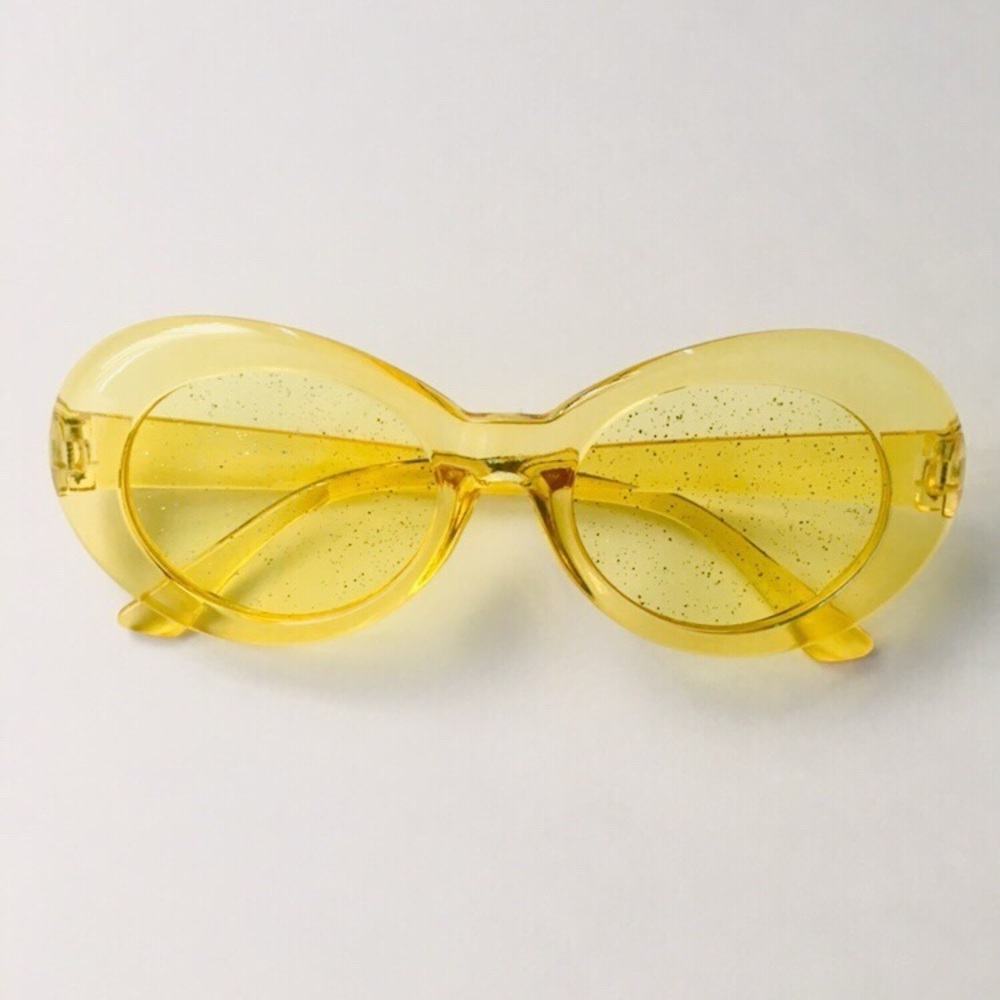 Yellow Y2K Jelly Translucent Oval Sunglasses
